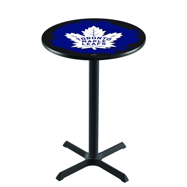 42" Blk Wrinkle Toronto Maple Leafs Pub Table